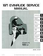 1971 Evinrude StarFlite 100 HP Outboards Service Repair Manual, PN 4753